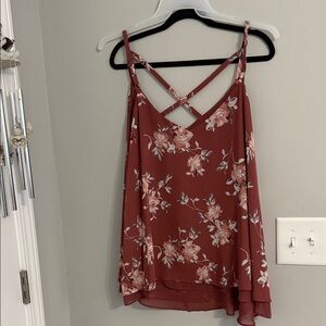 Torrid Floral Camisole in Rust and White